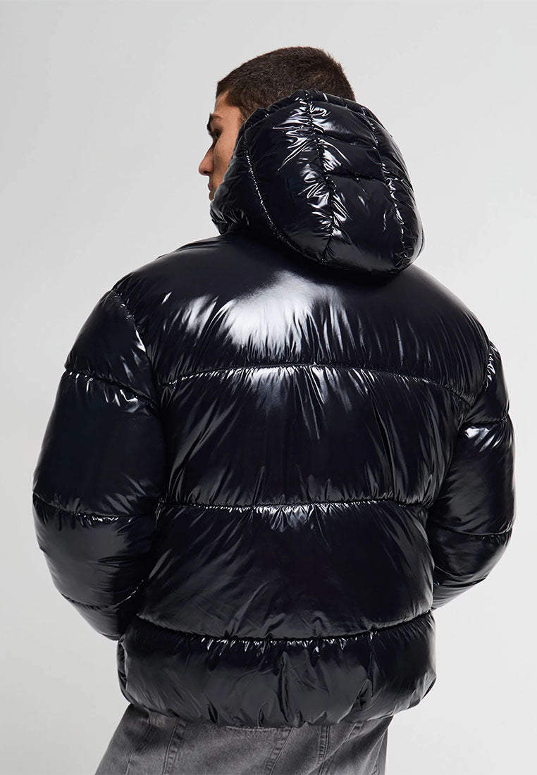 Men's Padded jacket with shiny hood