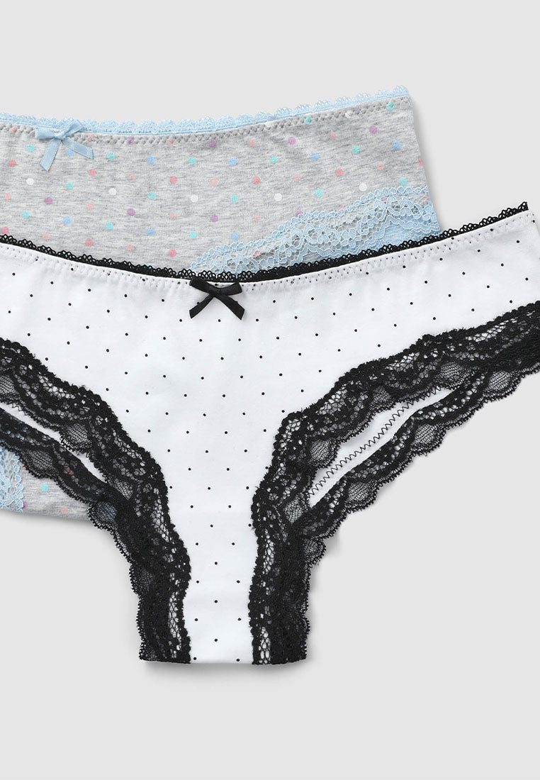 Women's Polka Dot Lace-Trimmed Briefs