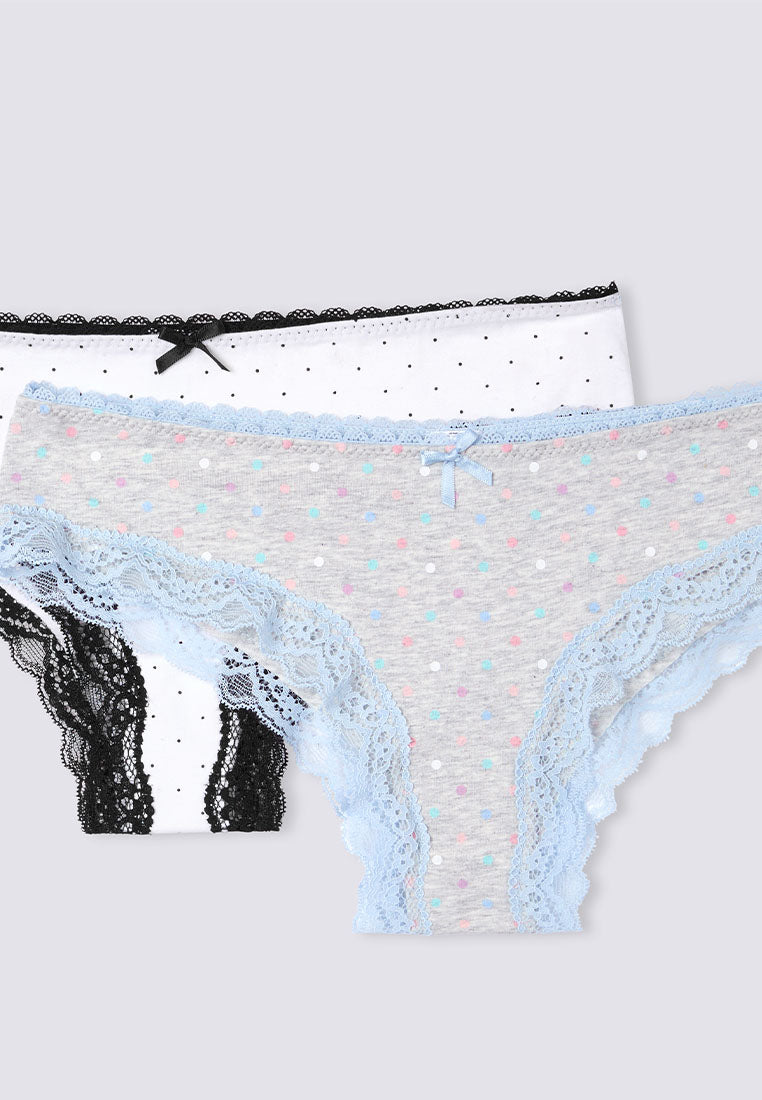 Women's Polka Dot Lace-Trimmed Briefs