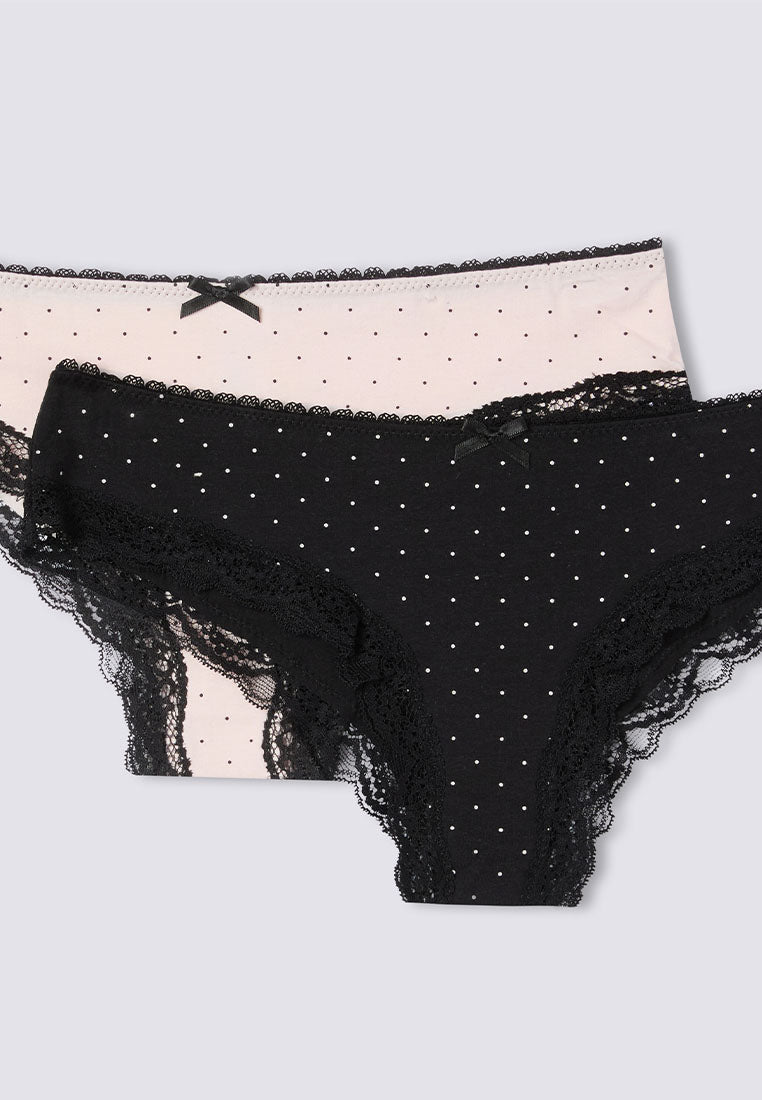 Women's Polka Dot Lace-Trimmed Briefs