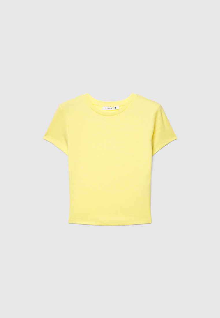 Plain colour crop T-shirt