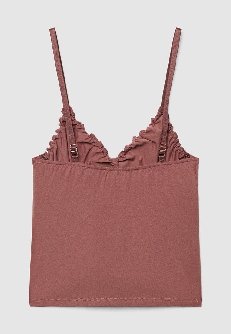 Women's V-neck Top with Ruffles