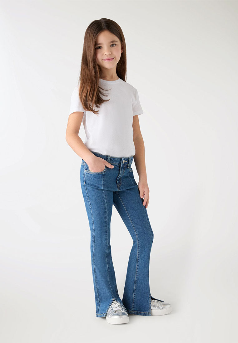 Long Flared Jeans with Pockets for Girls
