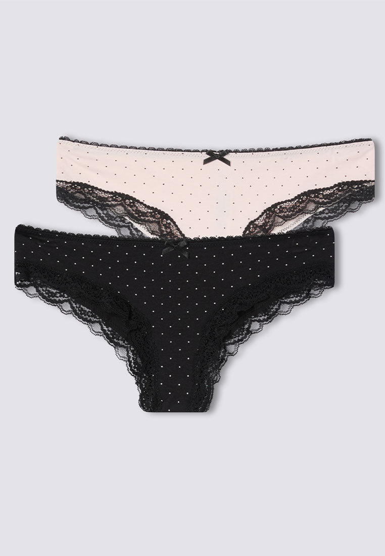 Women's Polka Dot Lace-Trimmed Briefs