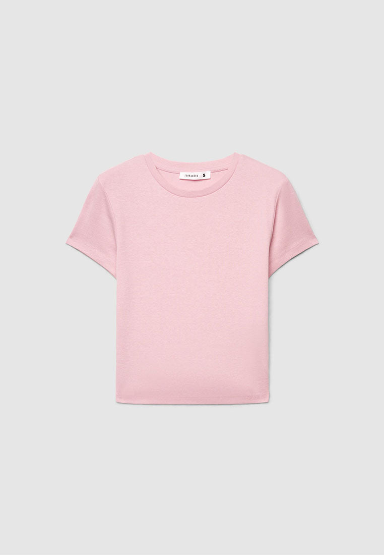 Plain colour crop T-shirt