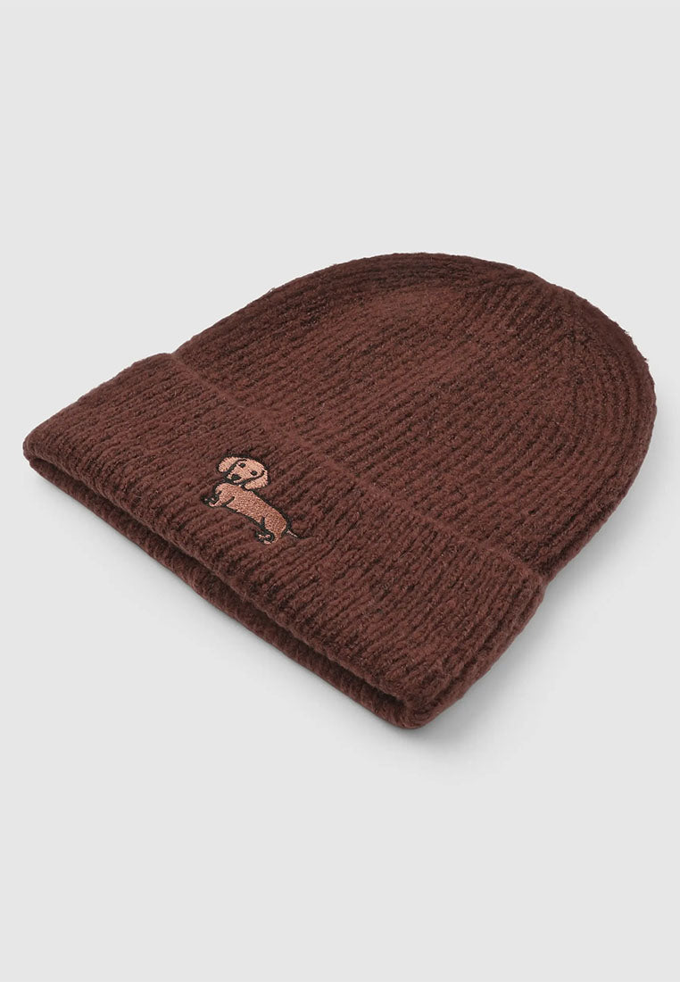 Women's Embroidery Ribbed Beanie