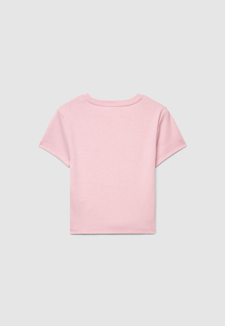 Plain colour crop T-shirt