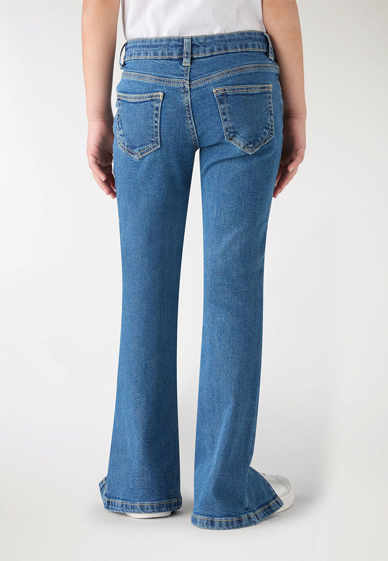 Long Flared Jeans with Pockets for Girls
