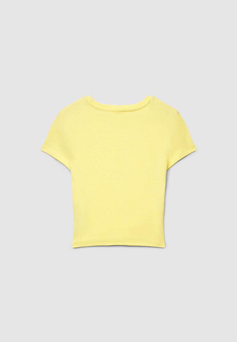 Plain colour crop T-shirt