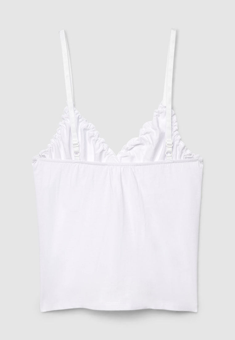 Women's V-neck Top with Ruffles