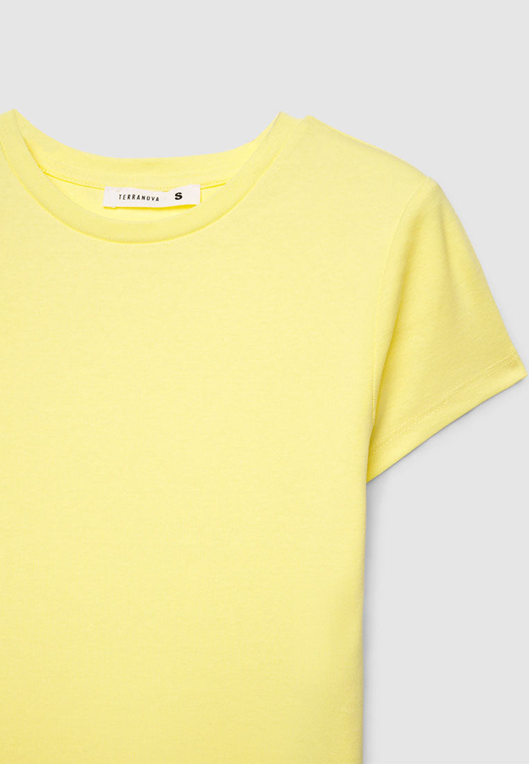 Plain colour crop T-shirt