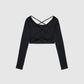 Women's Long-Sleeve Strappy Active Crop Top