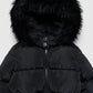 Long padded jacket with hood for Girls