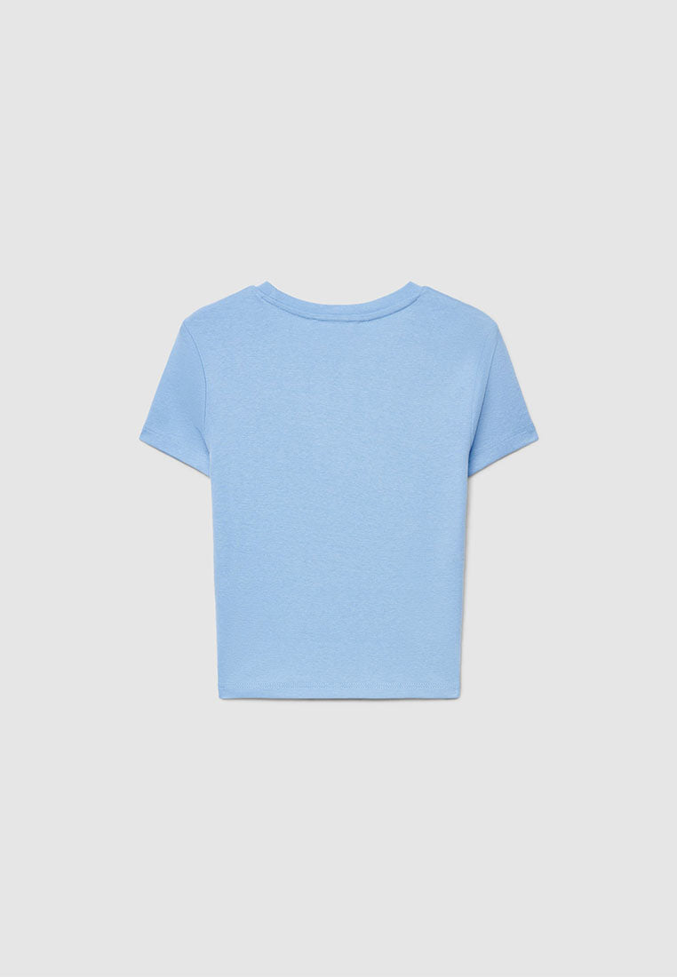 Plain colour crop T-shirt