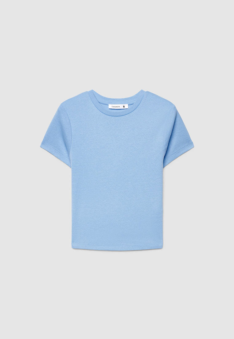 Plain colour crop T-shirt