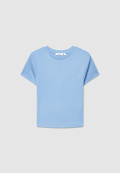 Plain colour crop T-shirt