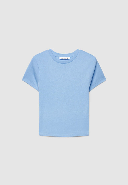 Plain colour crop T-shirt