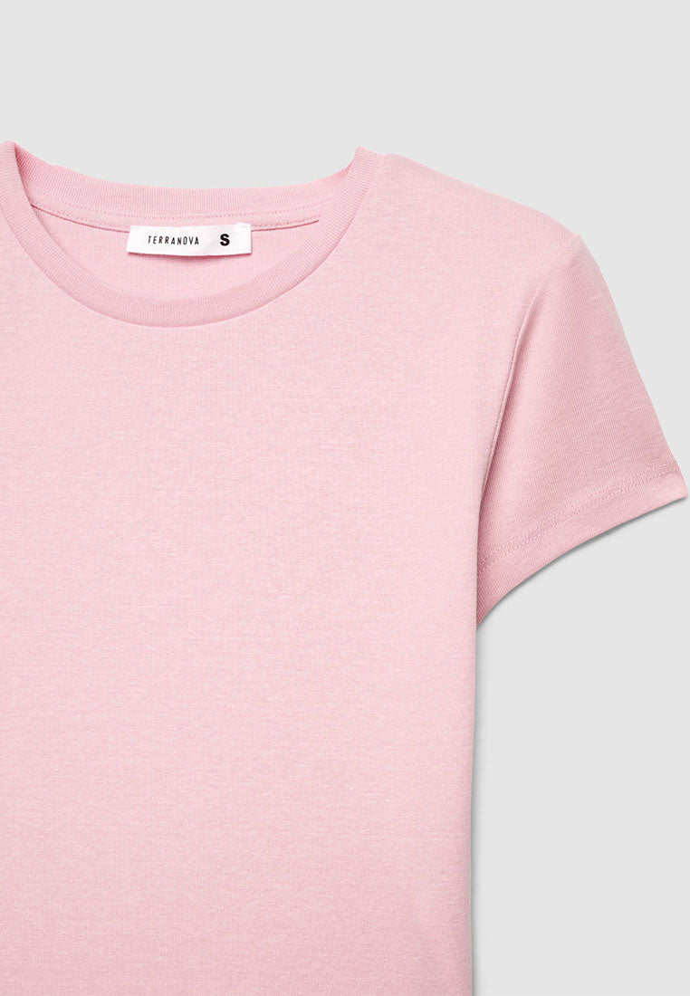 Plain colour crop T-shirt