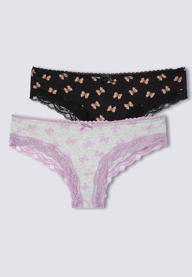 Women's Bow Print Lace-Trimmed Slip