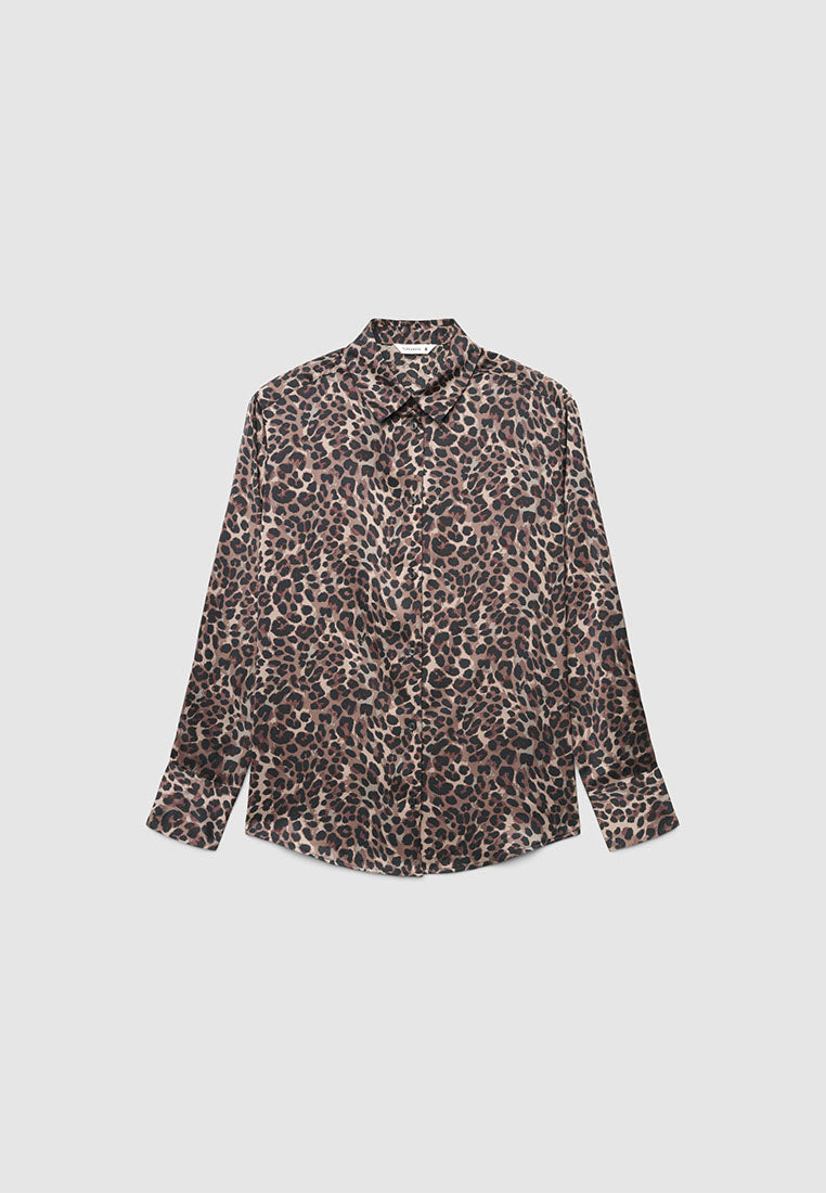 Women's Silk-Feel Animal Pattern Shirt