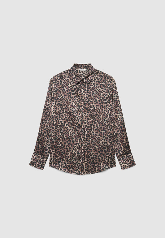 Women's Silk-Feel Animal Pattern Shirt