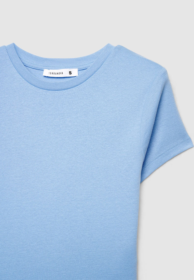 Plain colour crop T-shirt