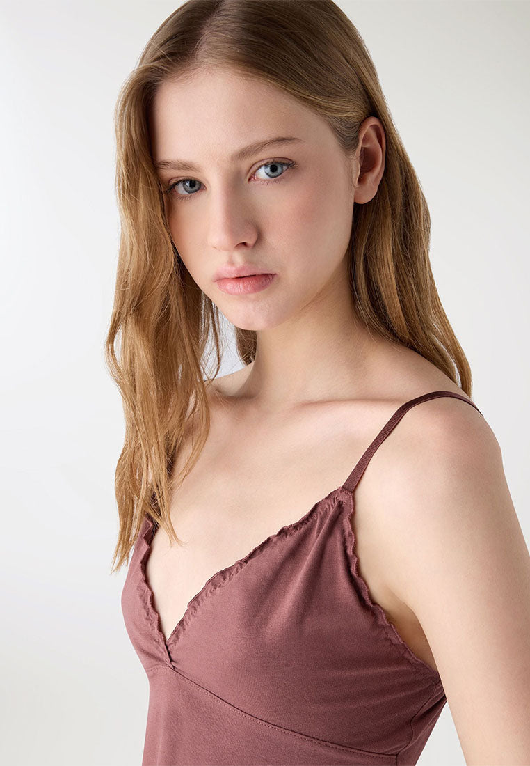 Women's V-neck Top with Ruffles