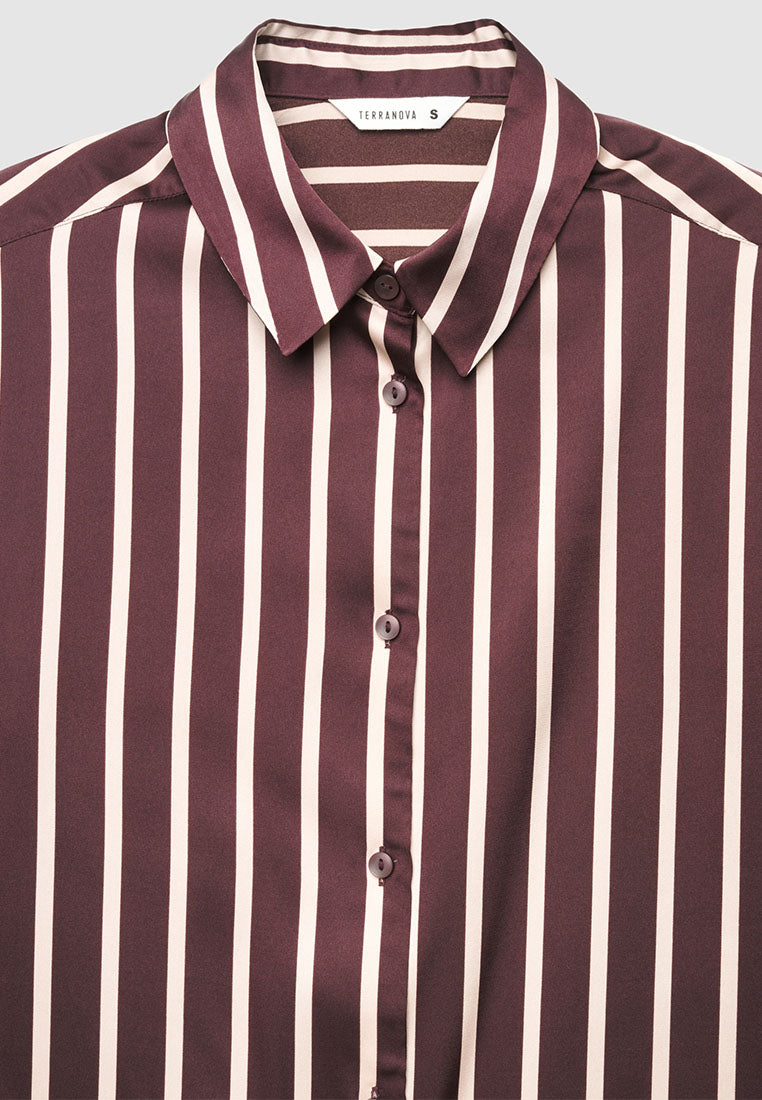 Women's Striped Button-Down Blouse