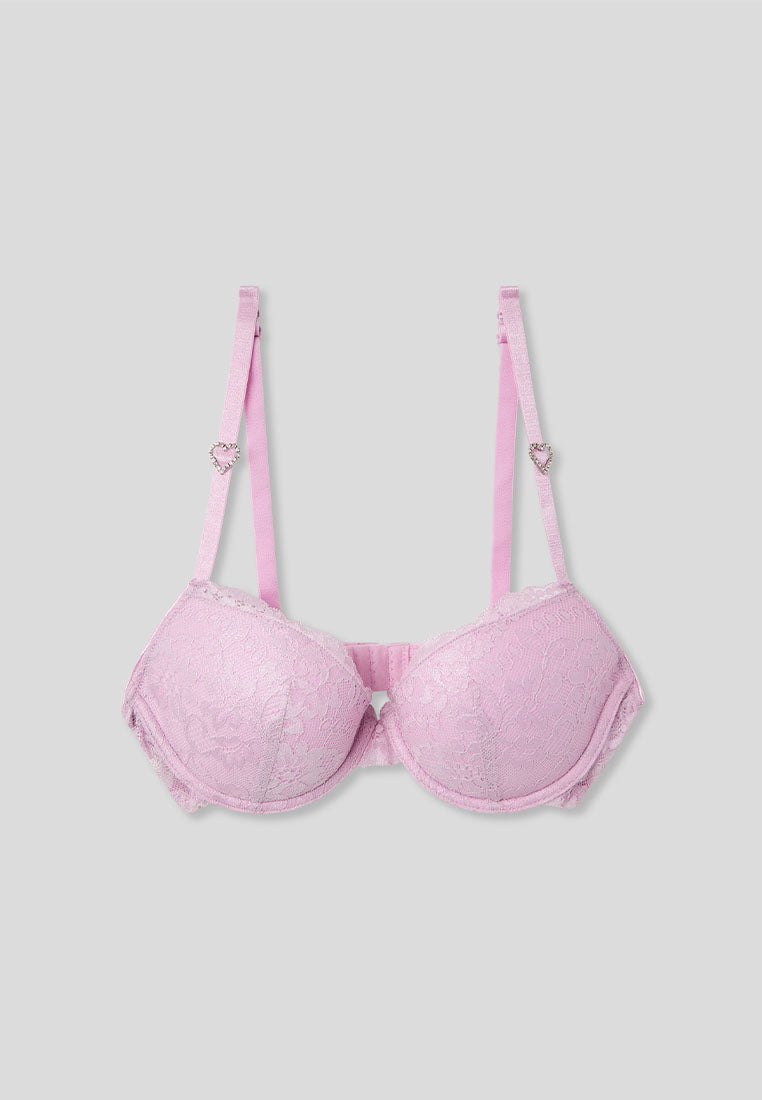 Women's Rhinestone Heart Detail Bra