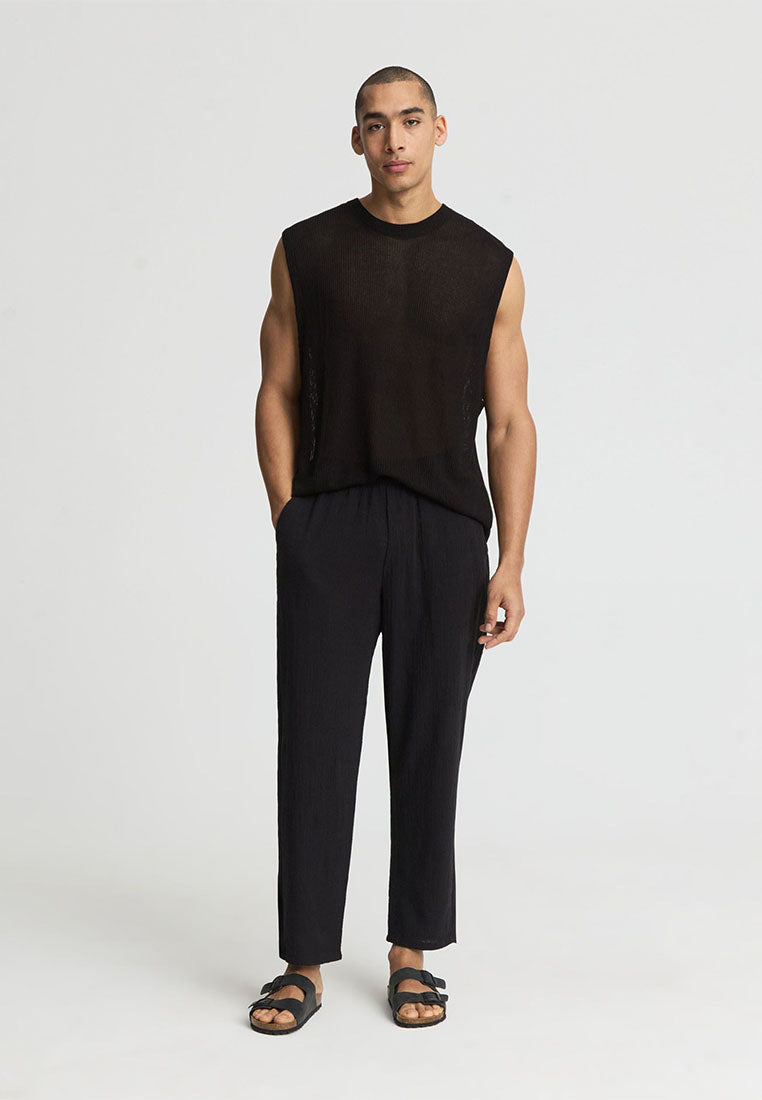 Men's Boxy Sleeveless Knit T-shirt