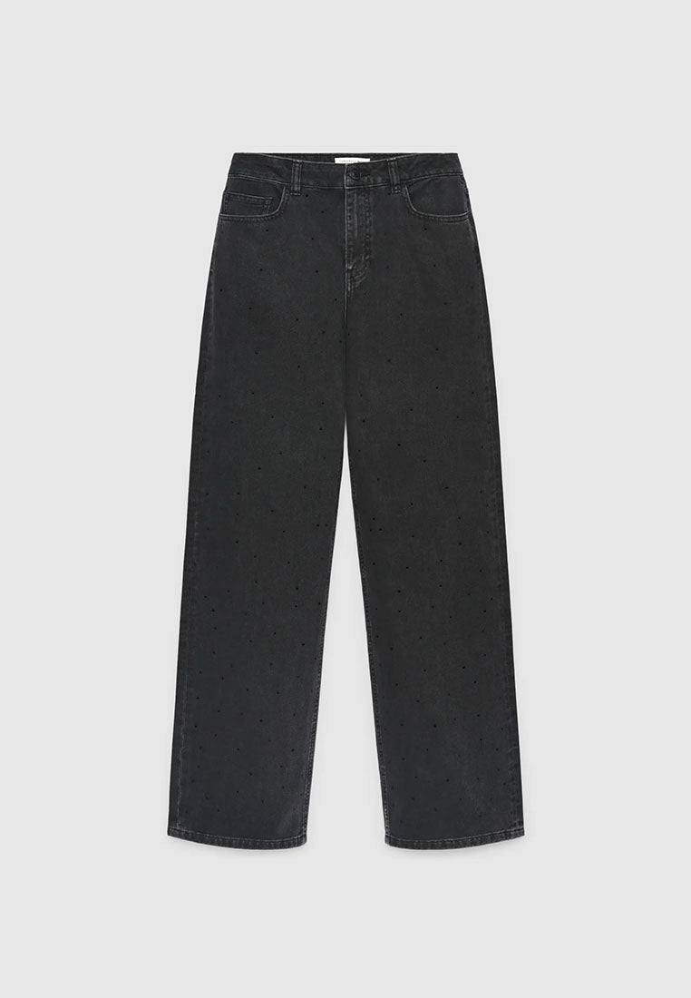 Women's Wide-leg jeans with rhinestones