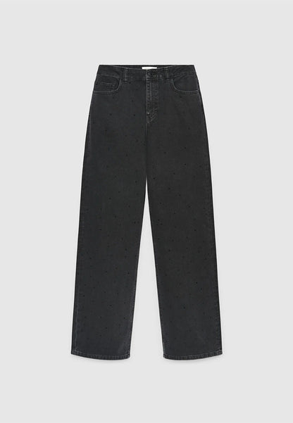 Women's Wide-leg jeans with rhinestones