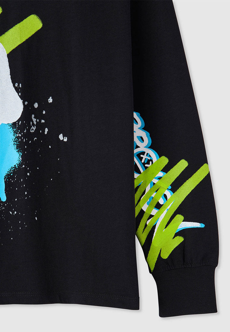 Long-sleeved T-shirt with graffiti print for Boys