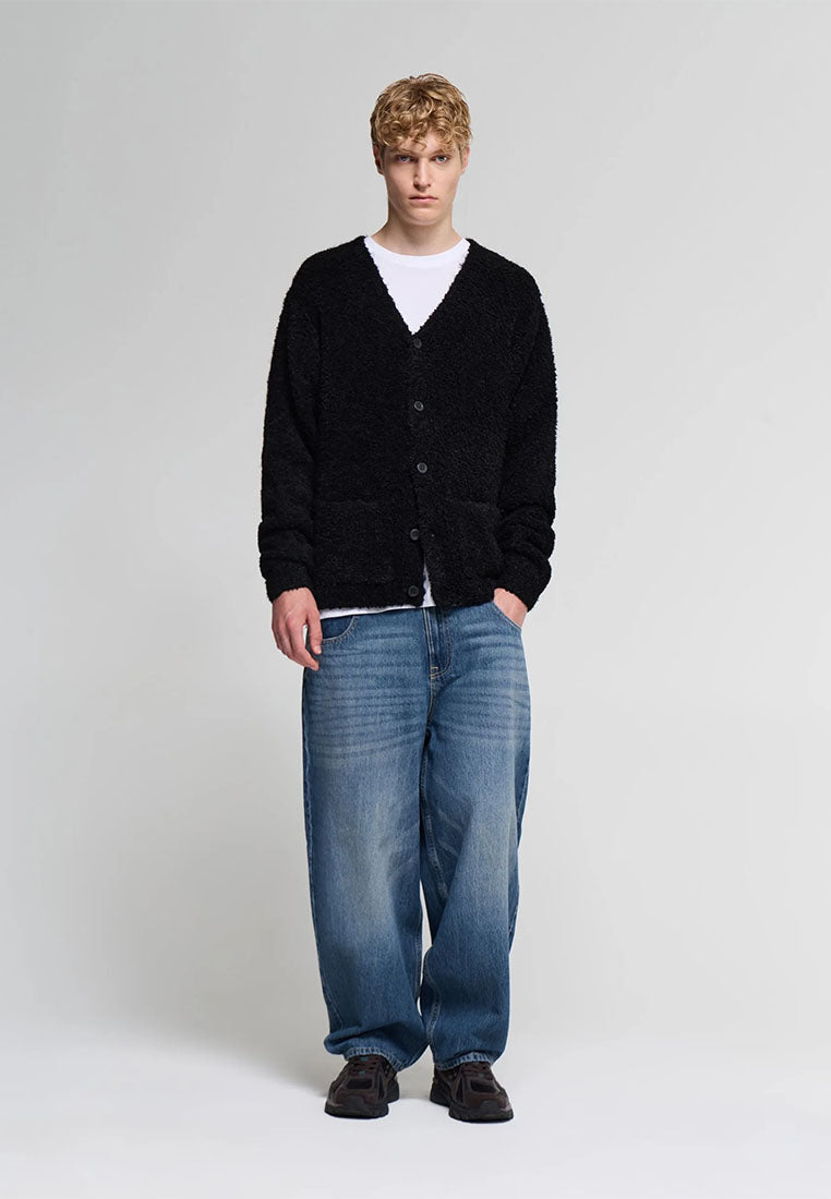 Men's Solid colour maxi cardigan