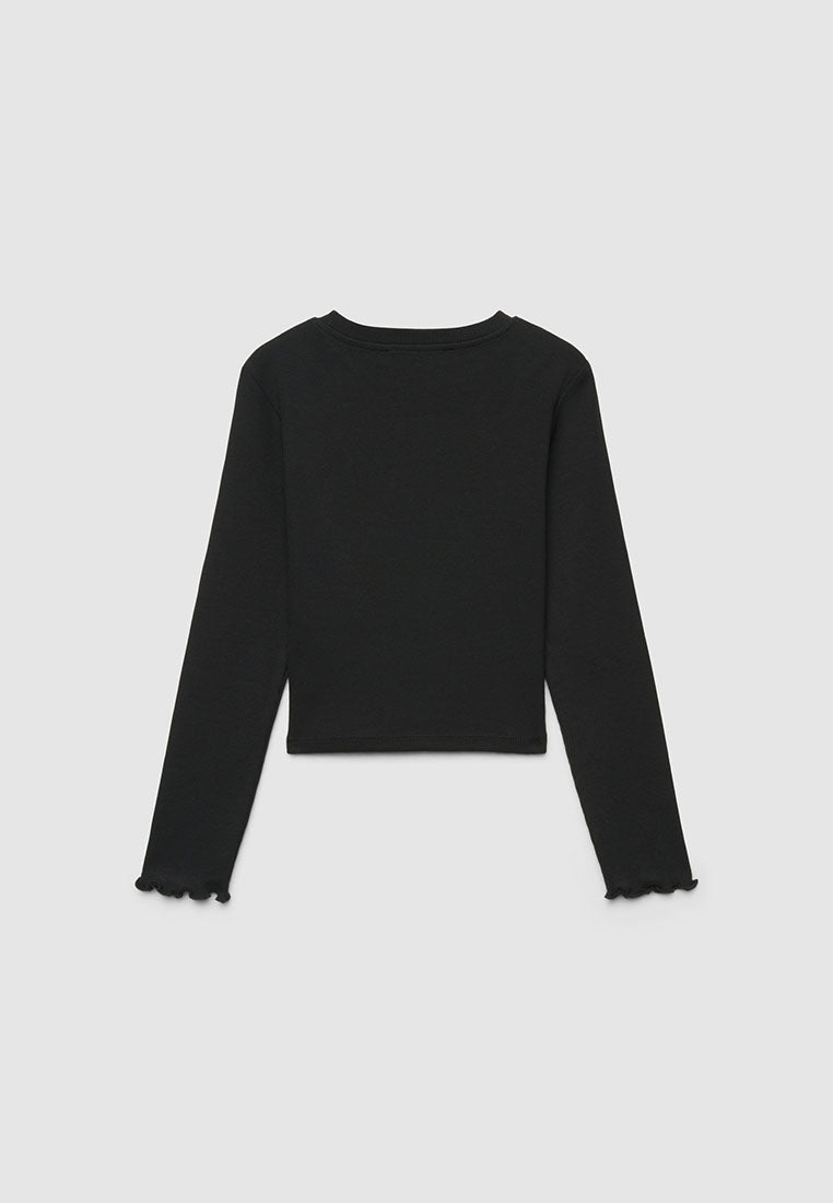 Keyhole Detail Long Sleeve Top for Girls