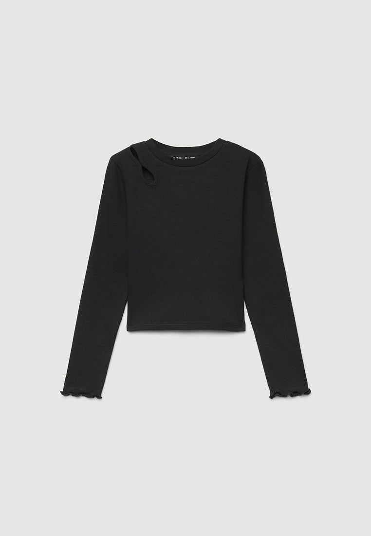 Keyhole Detail Long Sleeve Top for Girls