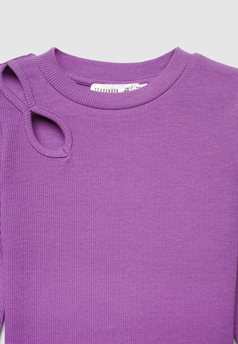 Keyhole Detail Long Sleeve Top for Girls