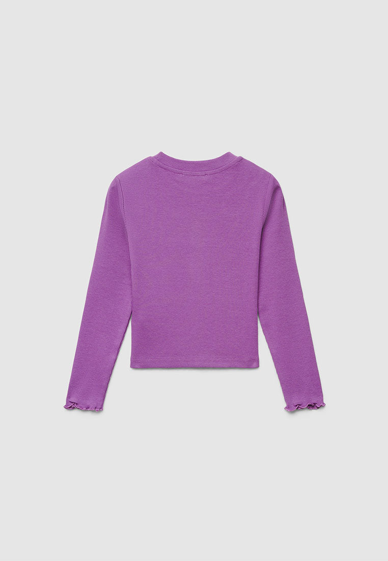 Keyhole Detail Long Sleeve Top for Girls