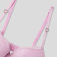 Women's Rhinestone Heart Detail Bra
