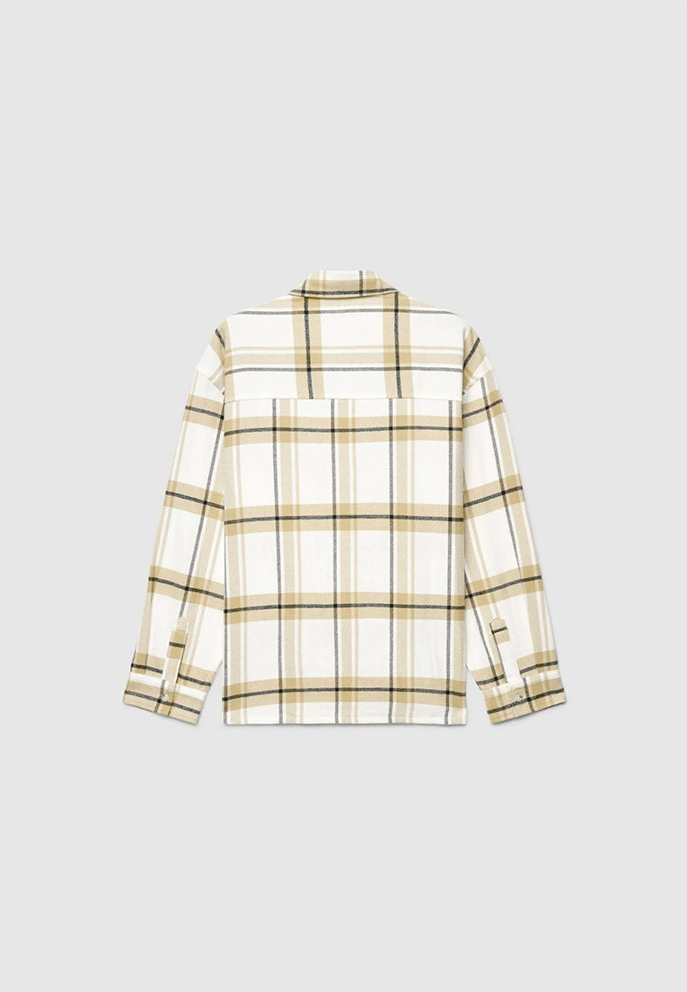 Men's Long-sleeved checked shirt with chest pocket
