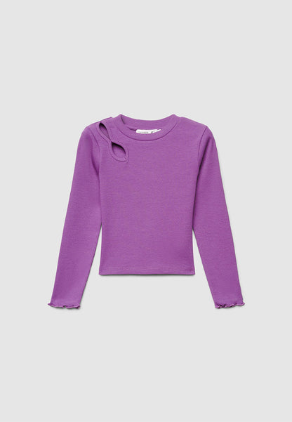 Keyhole Detail Long Sleeve Top for Girls