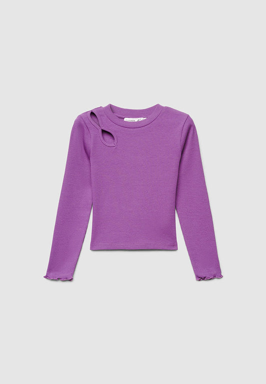 Keyhole Detail Long Sleeve Top for Girls