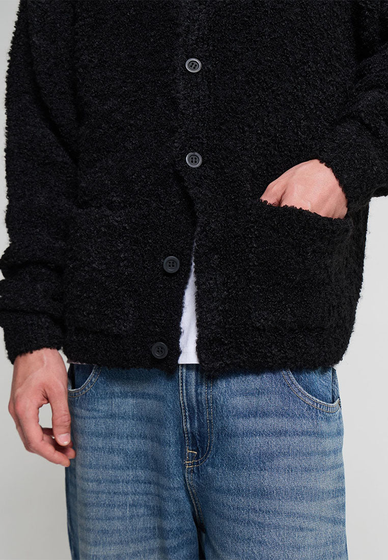 Men's Solid colour maxi cardigan