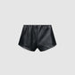 Women's Leather-effect culotte shorts with an elasticated waistband