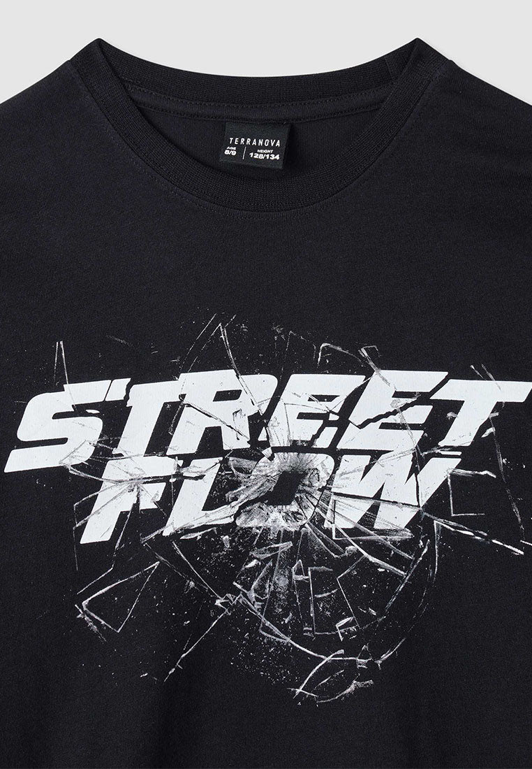 Long-sleeve T-shirt with broken glass effect print for Boys