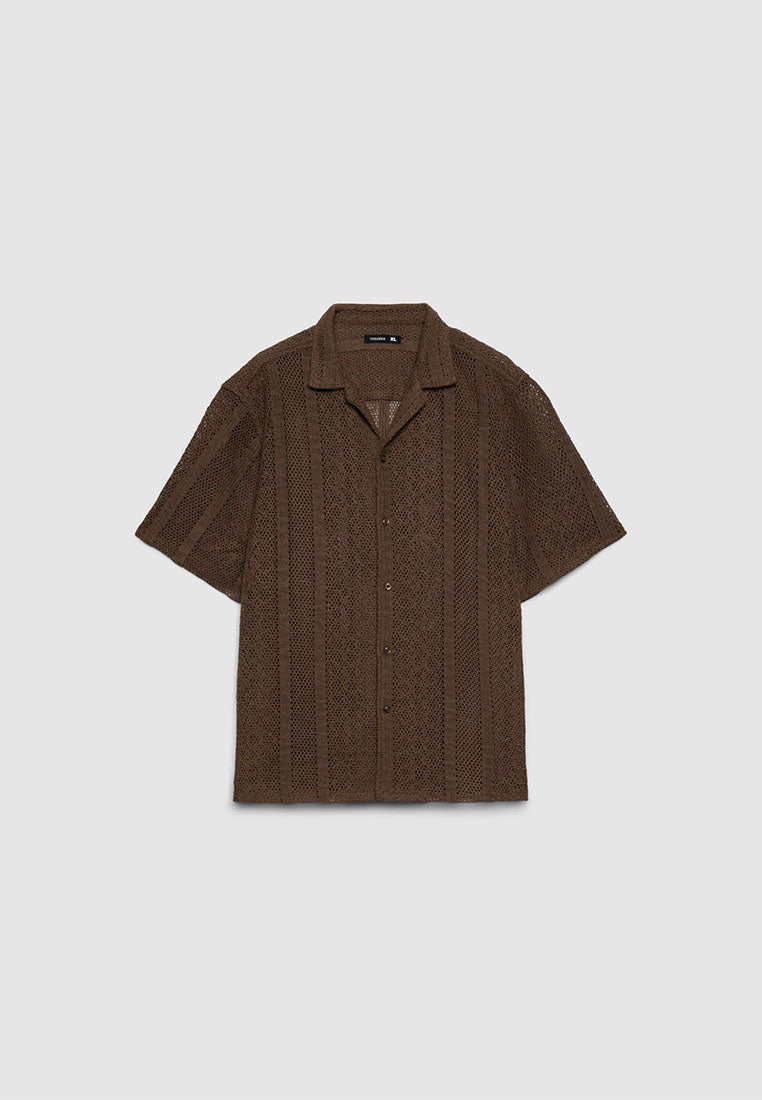 Men's Crochet Bowling Shirt