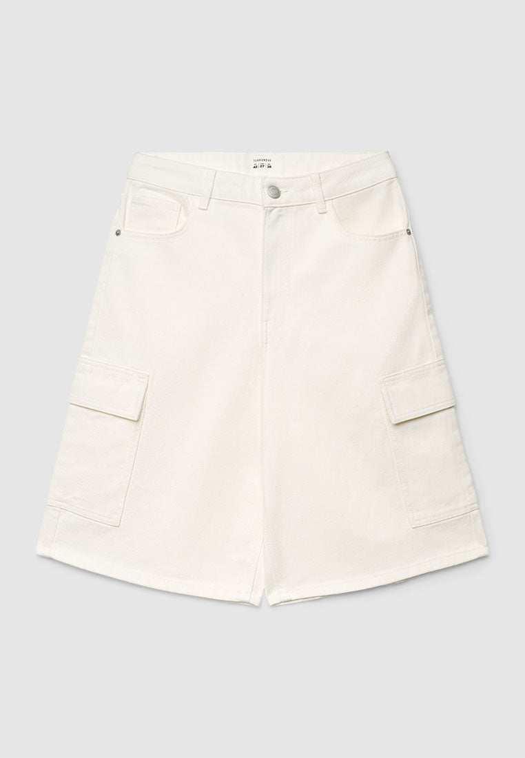 Women's Above the Knee Wide Shorts with 6 Pocket