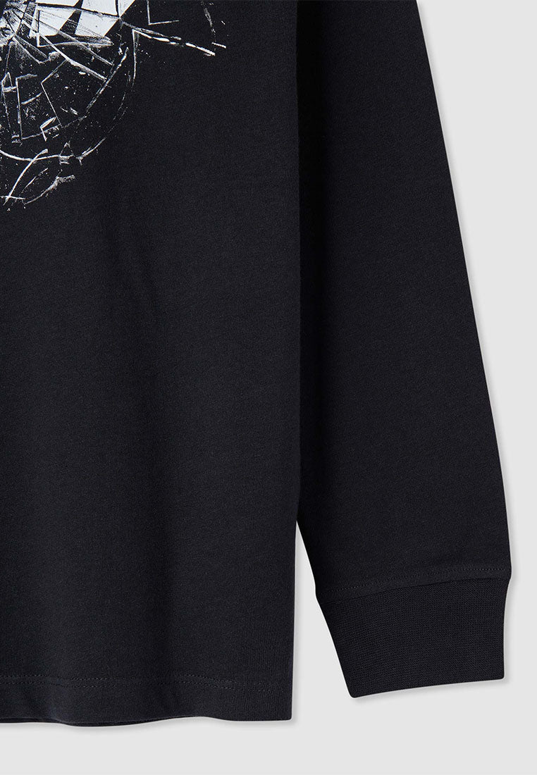 Long-sleeve T-shirt with broken glass effect print for Boys