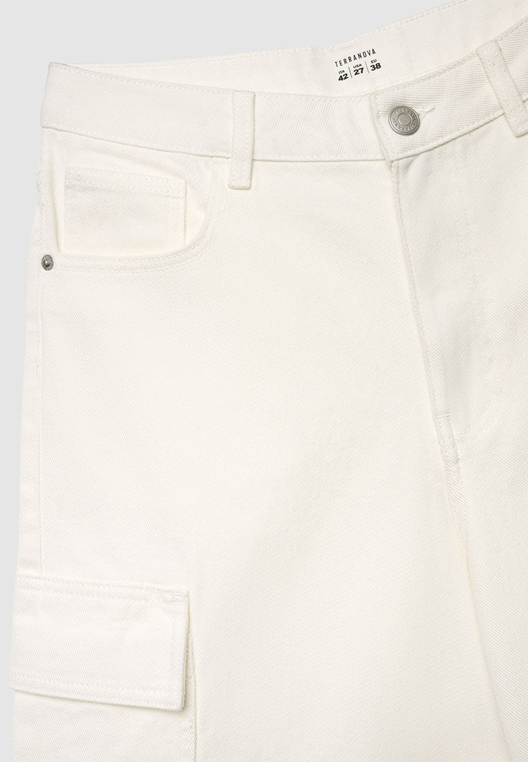 Women's Above the Knee Wide Shorts with 6 Pocket