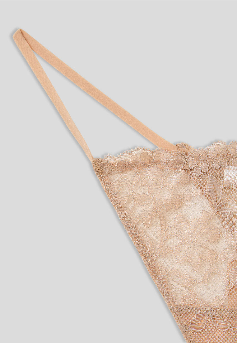 Women's Floral Lace Strappy Thong Panties